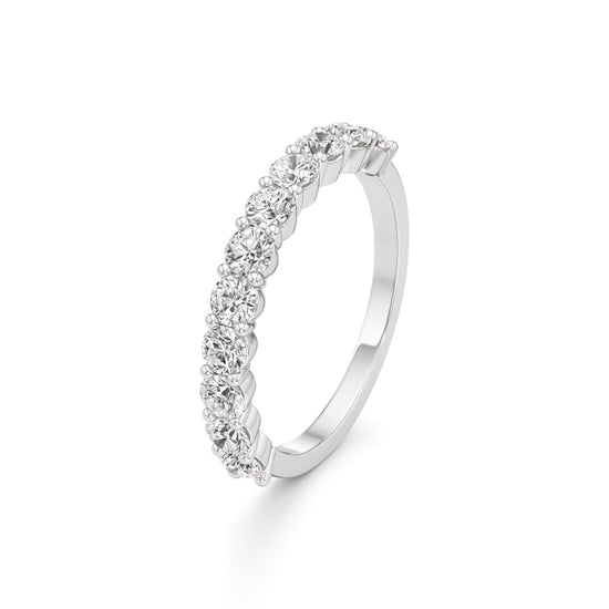 Classic Round Diamond Half-Eternity Band