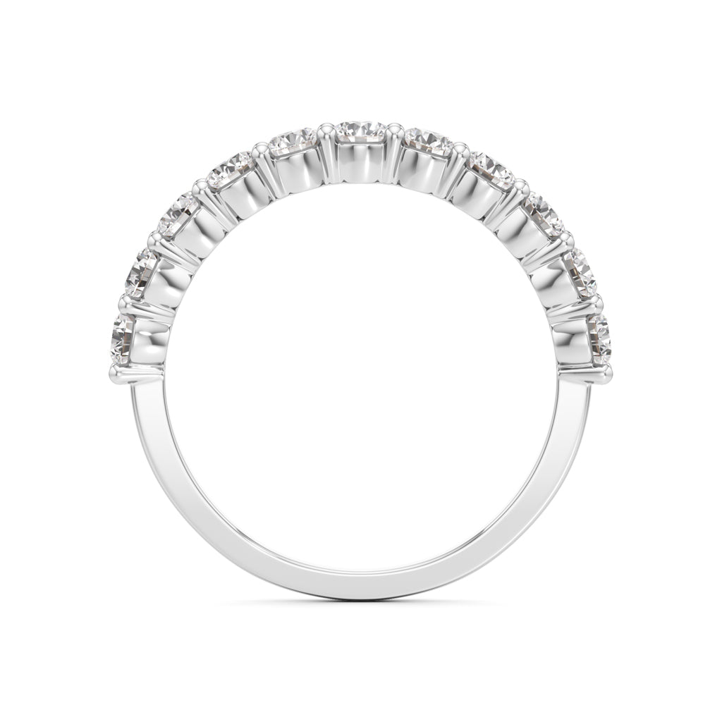 Classic Round Diamond Half-Eternity Band