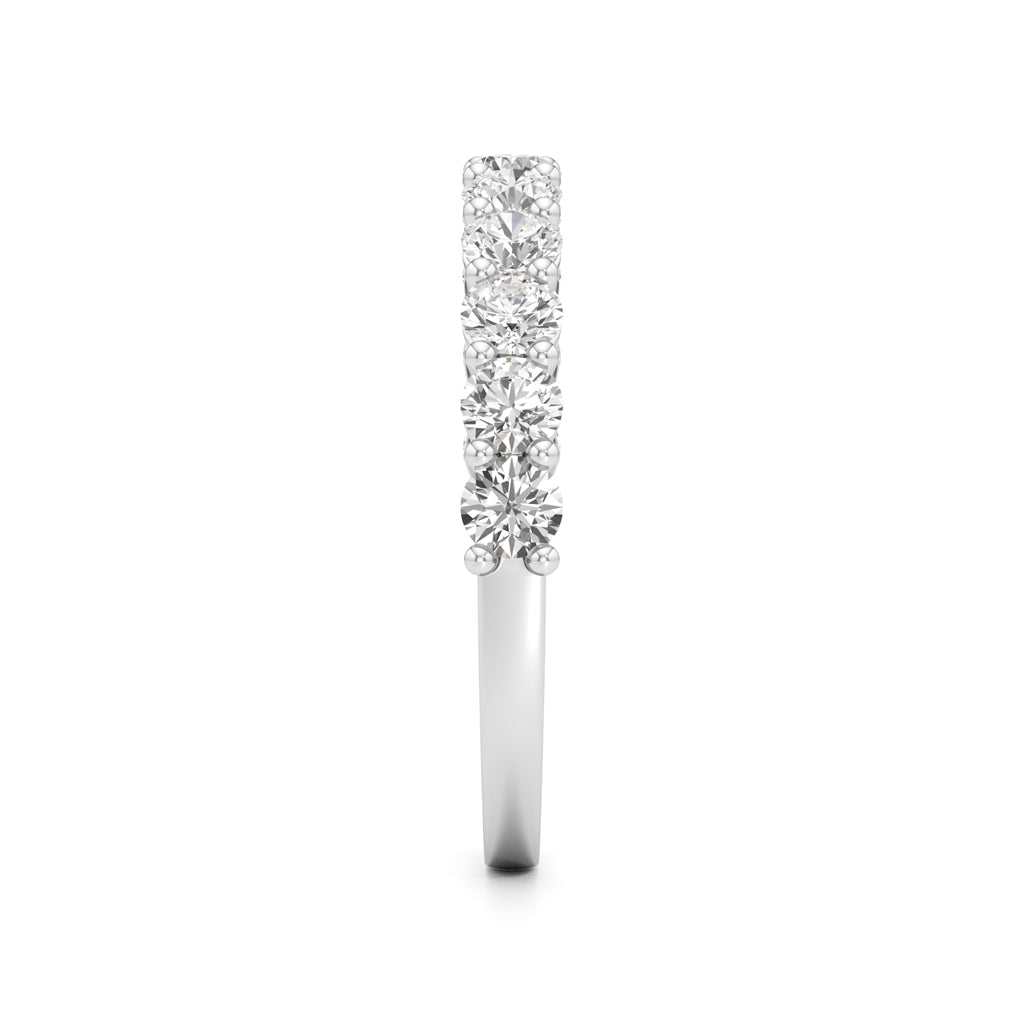 Classic Round Diamond Half-Eternity Band