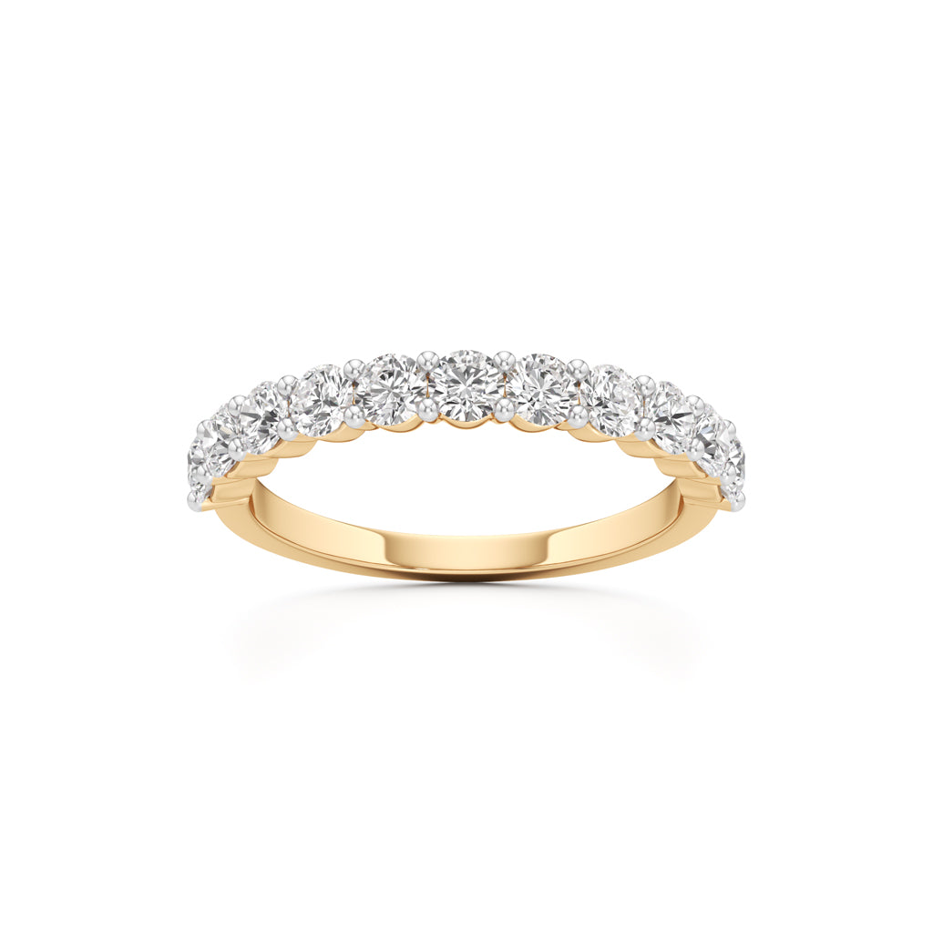 Classic Round Diamond Half-Eternity Band