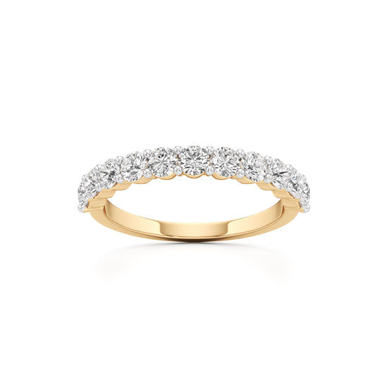Classic Round Diamond Half-Eternity Band