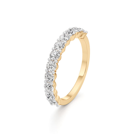 Classic Round Diamond Half-Eternity Band
