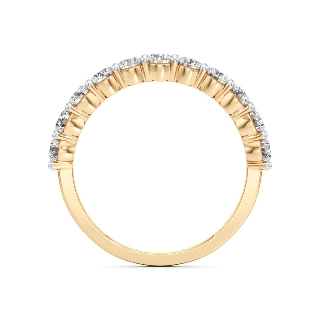 Classic Round Diamond Half-Eternity Band