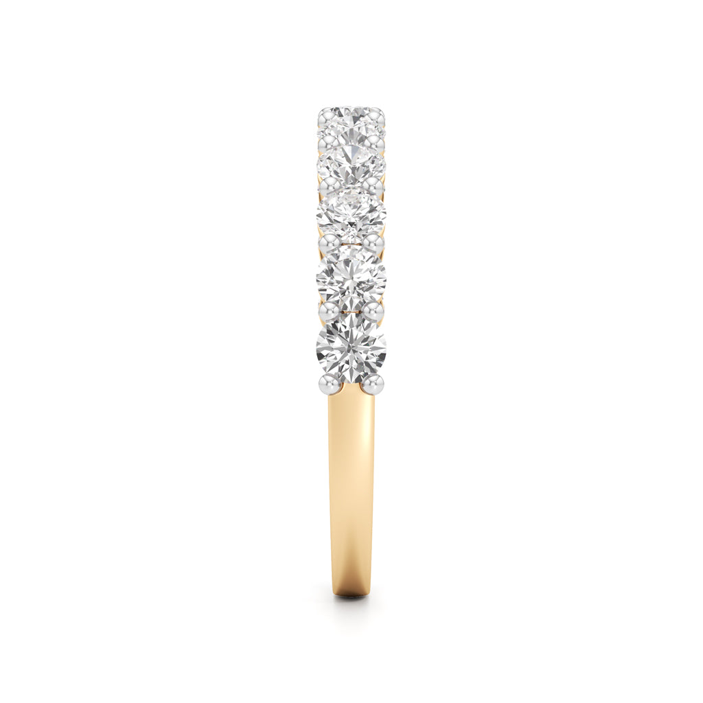 Classic Round Diamond Half-Eternity Band