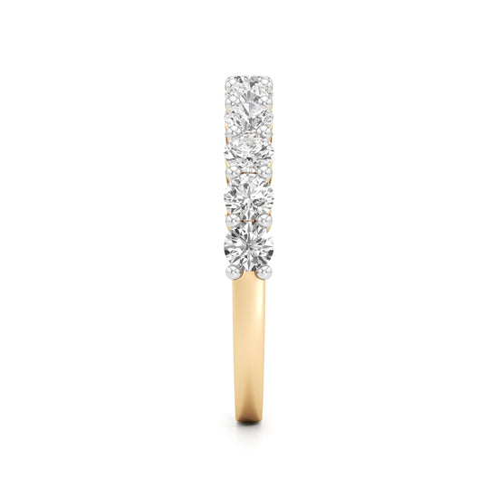 Classic Round Diamond Half-Eternity Band