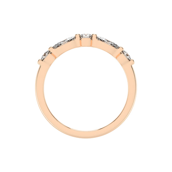 Berillia Marquise Shape Half Eternity Lab Diamond Ring