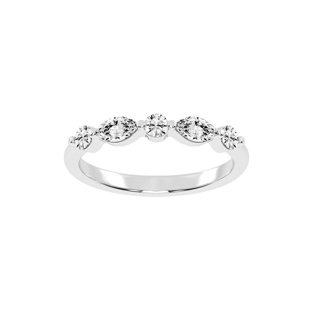 Berillia Marquise Shape Half Eternity Lab Diamond Ring