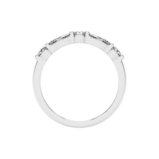 Berillia Marquise Shape Half Eternity Lab Diamond Ring