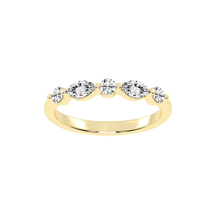 Berillia Marquise Shape Half Eternity Lab Diamond Ring