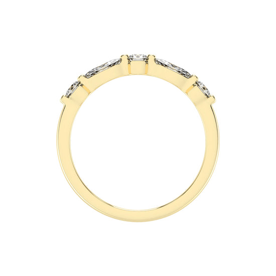 Berillia Marquise Shape Half Eternity Lab Diamond Ring
