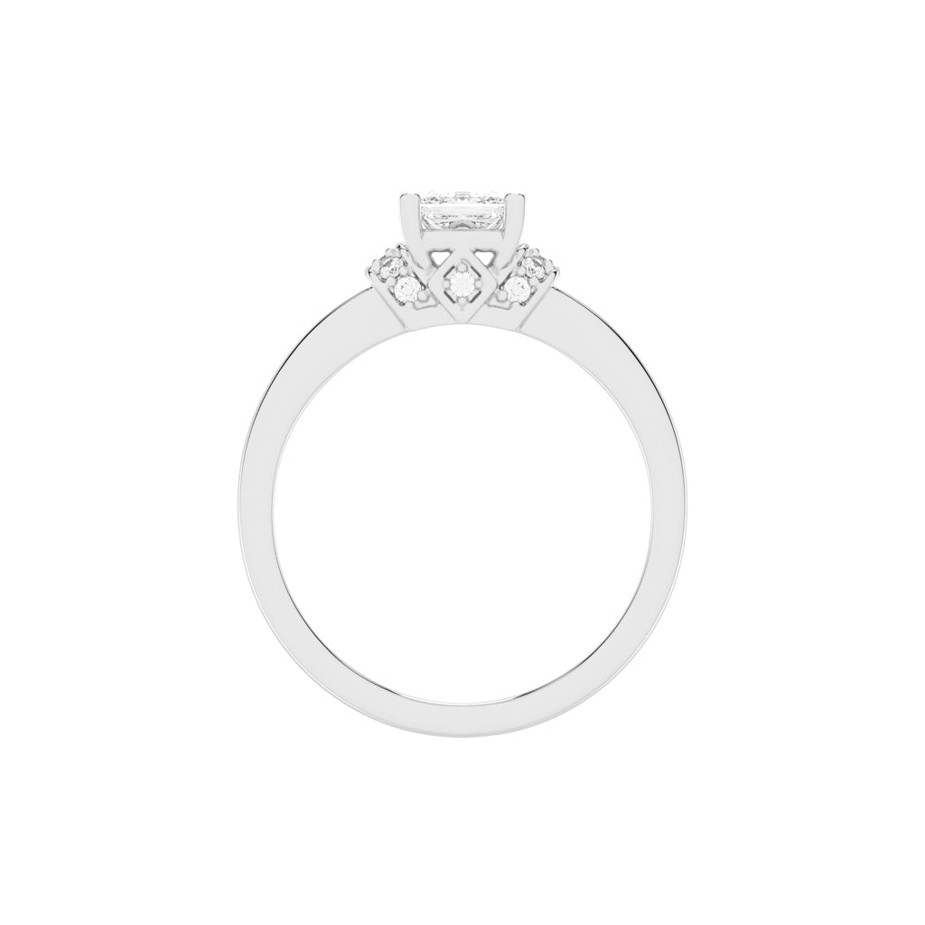 Halencia Four Prong Princess Cut Halo Lab Diamond Ring