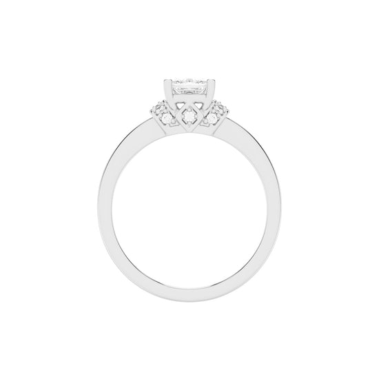 Halencia Four Prong Princess Cut Halo Lab Diamond Ring