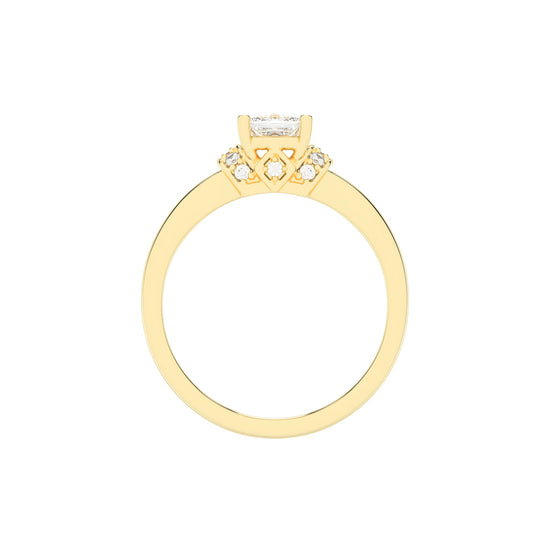 Halencia Four Prong Princess Cut Halo Lab Diamond Ring