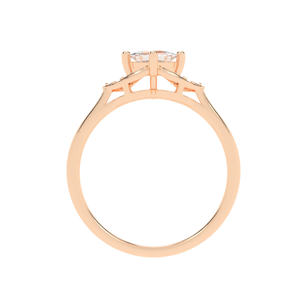 Regavon Four Prong Princess Cut Classic Lab Diamond Ring