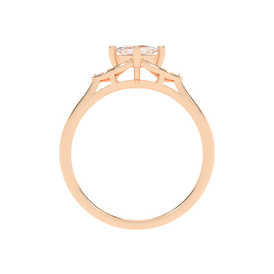 Regavon Four Prong Princess Cut Classic Lab Diamond Ring