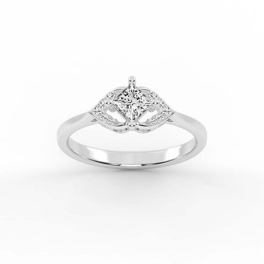 Regavon Four Prong Princess Cut Classic Lab Diamond Ring