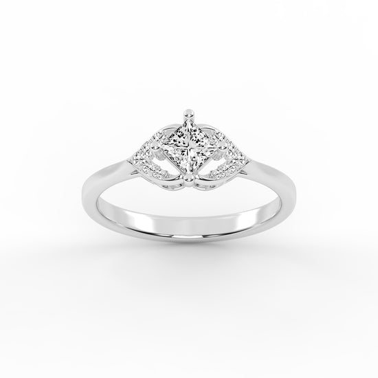 Regavon Four Prong Princess Cut Classic Lab Diamond Ring