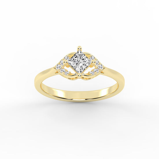 Regavon Four Prong Princess Cut Classic Lab Diamond Ring