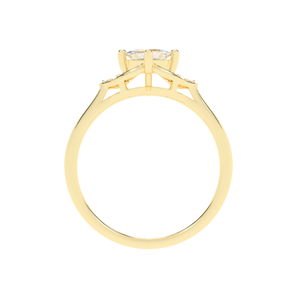 Regavon Four Prong Princess Cut Classic Lab Diamond Ring