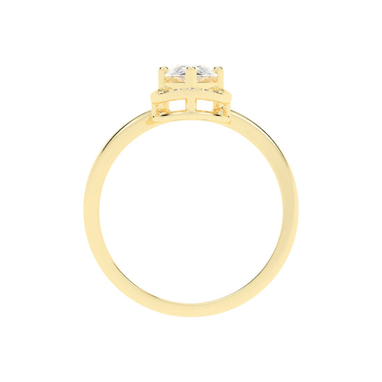 Elviona Pear Cut Classic Lab Diamond Ring