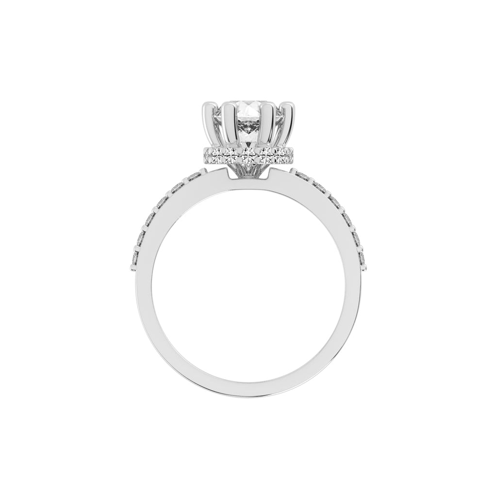 Enamoria Six Prong Round Cut Engagement Lab Diamond Ring