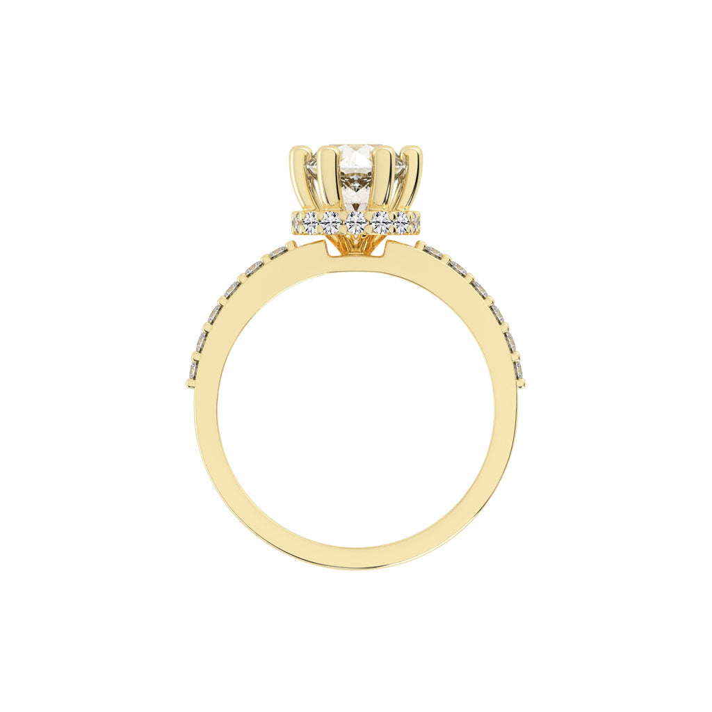 Enamoria Six Prong Round Cut Engagement Lab Diamond Ring