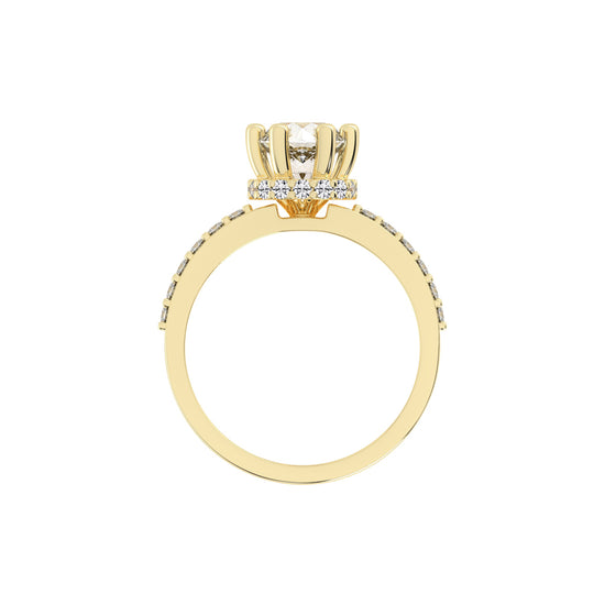 Enamoria Six Prong Round Cut Engagement Lab Diamond Ring