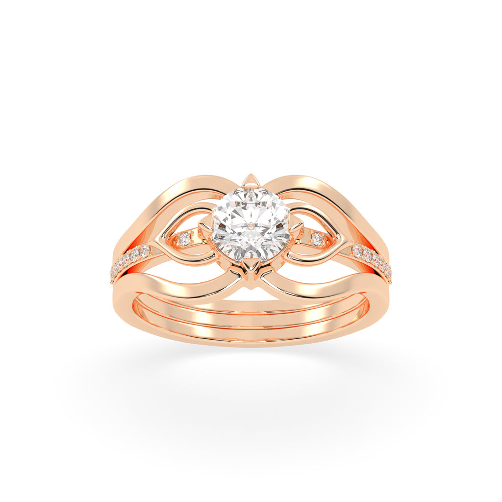 Celestium Split Shank Round Cut Classic Lab Diamond Ring