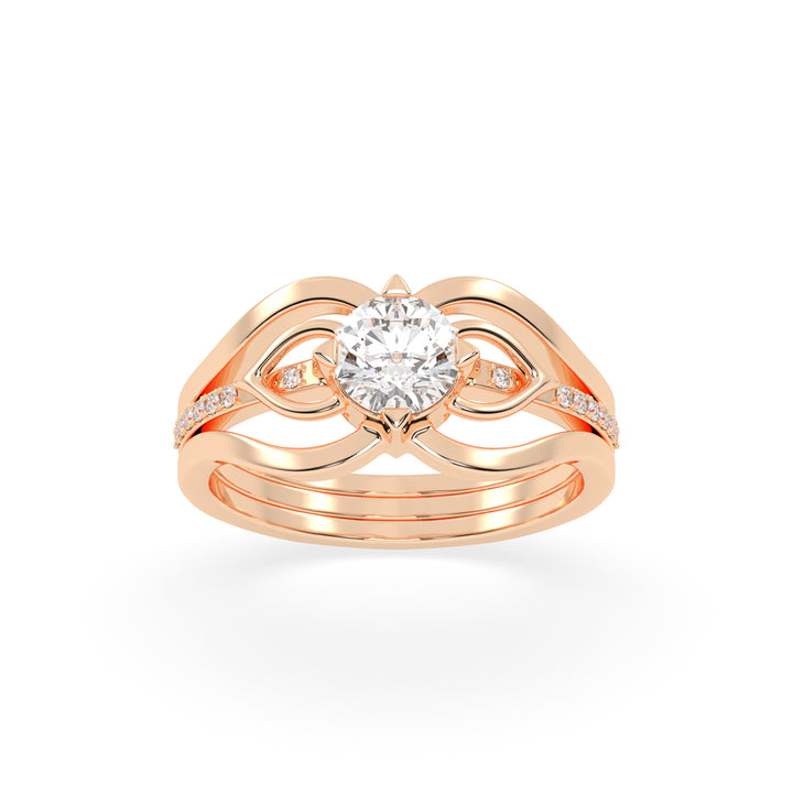 Celestium Split Shank Round Cut Classic Lab Diamond Ring