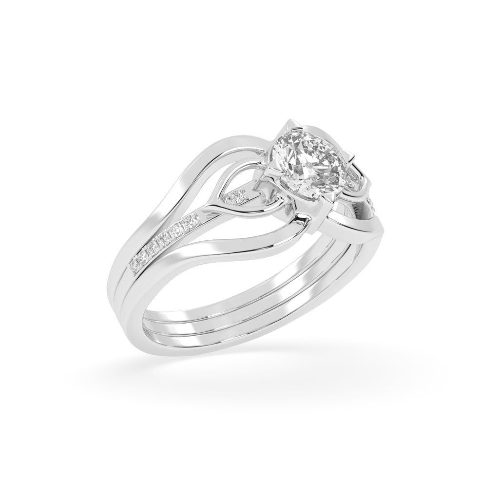 Celestium Split Shank Round Cut Classic Lab Diamond Ring