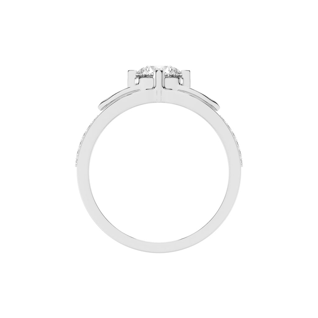 Celestium Split Shank Round Cut Classic Lab Diamond Ring