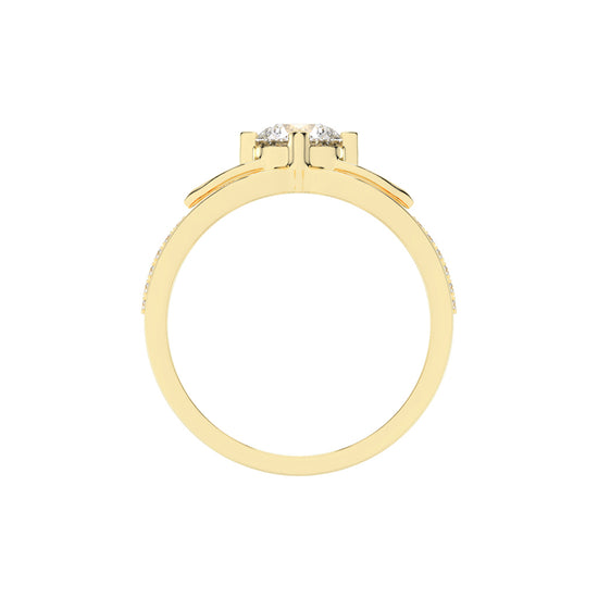 Celestium Split Shank Round Cut Classic Lab Diamond Ring