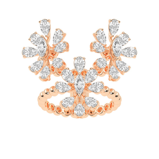 Diamond Blossom Cluster Ring