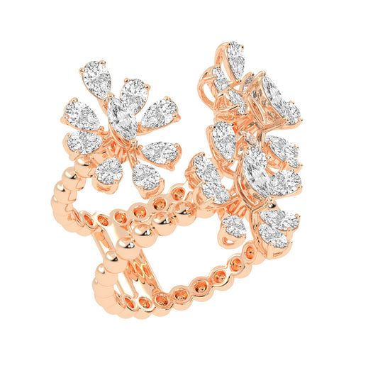Diamond Blossom Cluster Ring