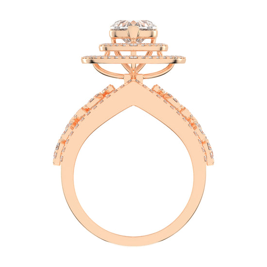 Romantic Heart Diamond Statement Ring