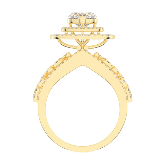 Romantic Heart Diamond Statement Ring