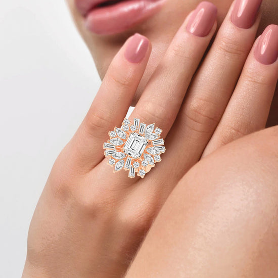 Modern Square-Cut Diamond Ring