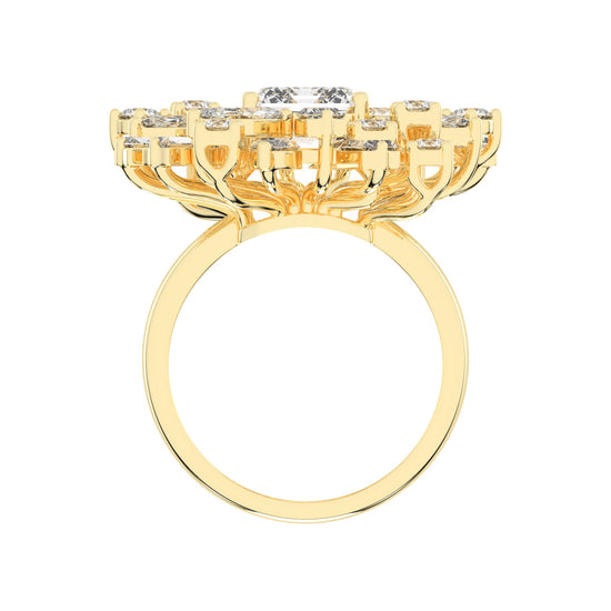 Modern Square-Cut Diamond Ring