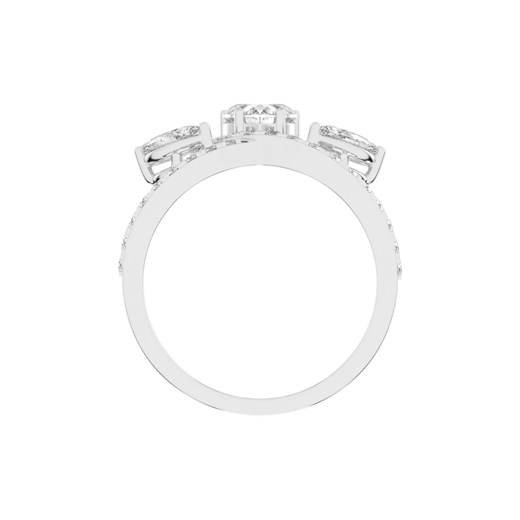 Romantic Heart Diamond Statement Ring