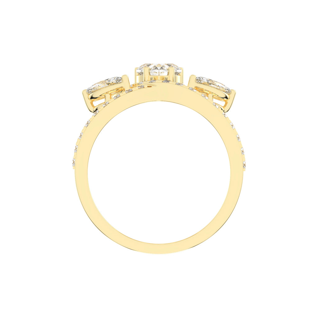 Romantic Heart Diamond Statement Ring