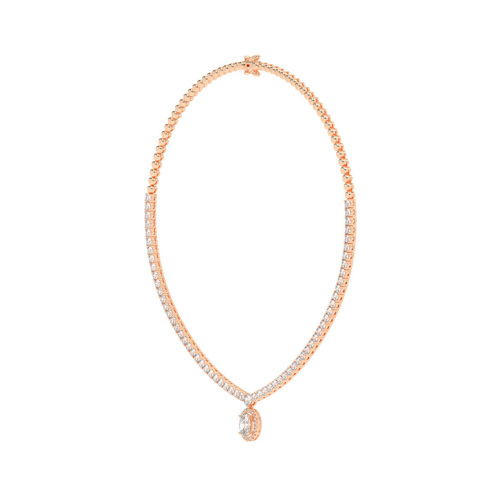 Solana Oval Drop Diamond Necklace
