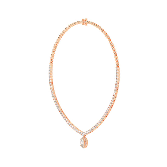 Solana Oval Drop Diamond Necklace