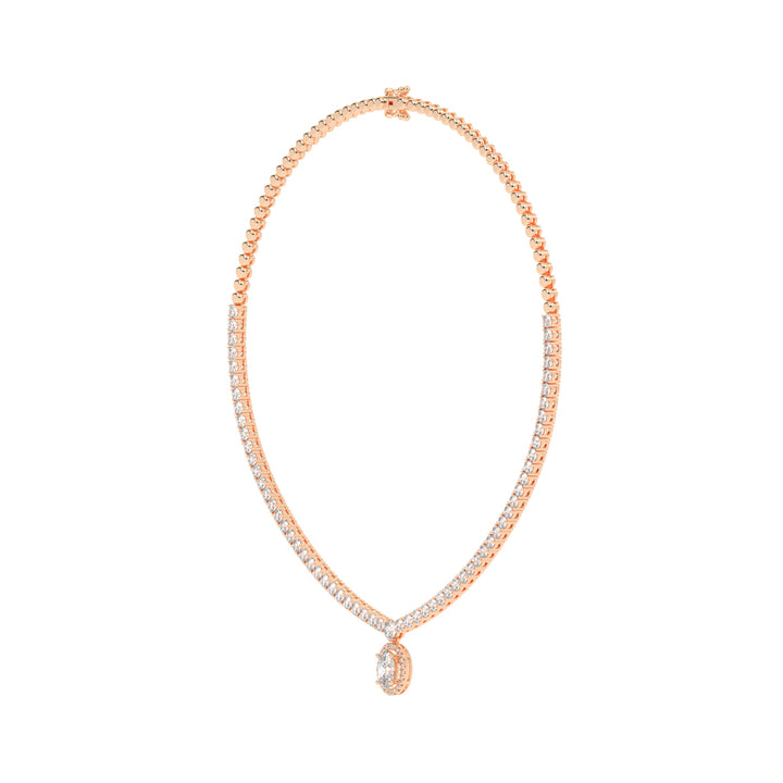 Solana Oval Drop Diamond Necklace