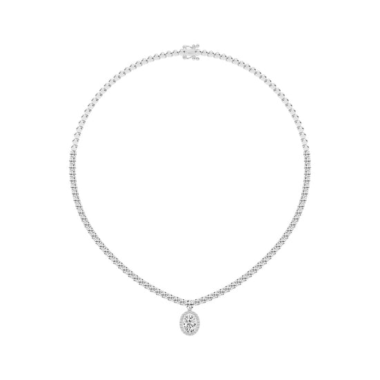 Solana Oval Drop Diamond Necklace