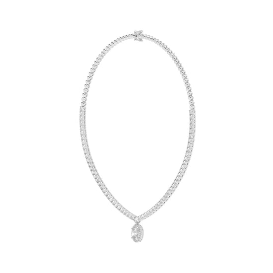 Solana Oval Drop Diamond Necklace