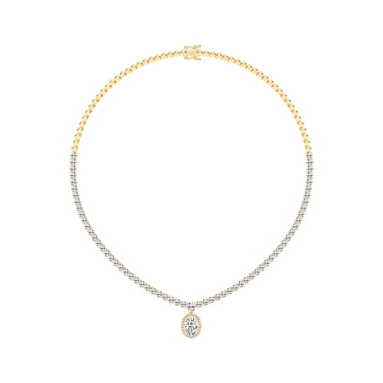 Solana Oval Drop Diamond Necklace