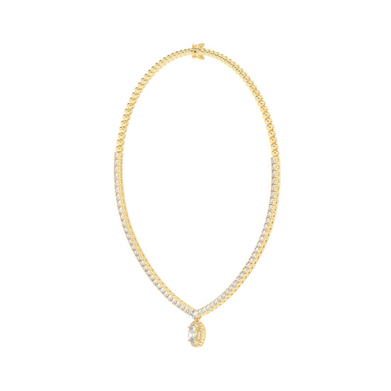 Solana Oval Drop Diamond Necklace