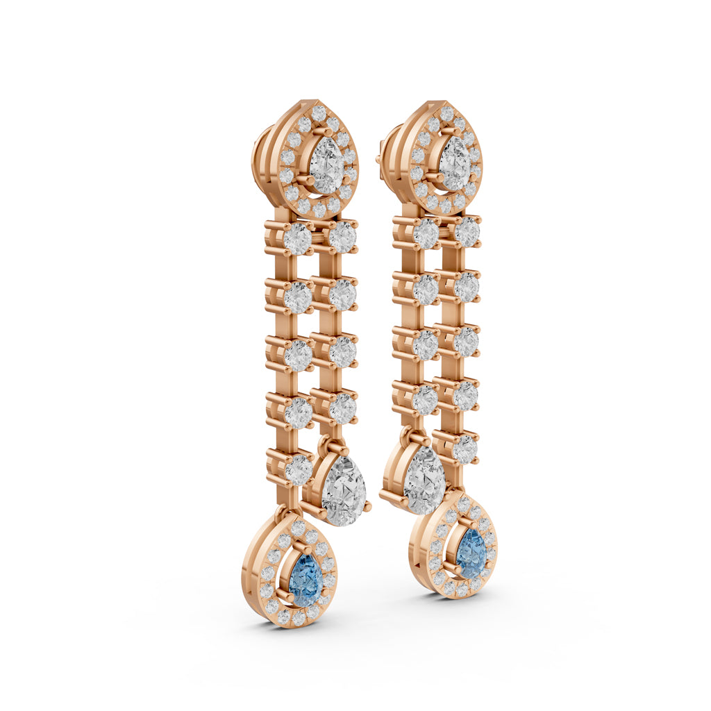 Pear Drop Linear Dangler Earrings