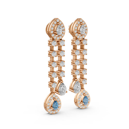 Pear Drop Linear Dangler Earrings