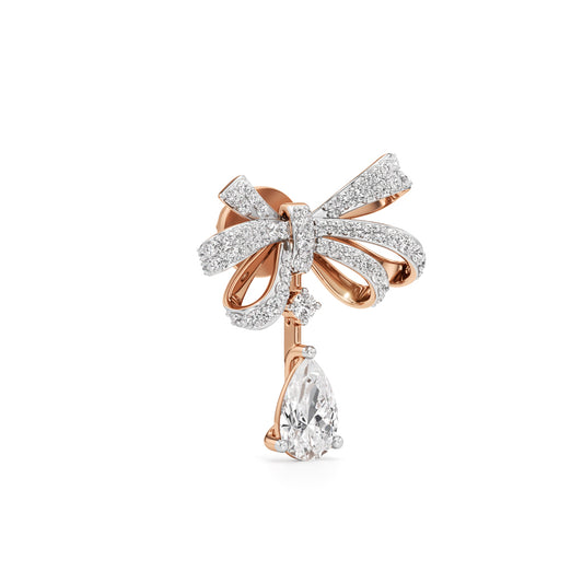 Diamond Ribbon Drop Earrings